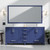 Lexora LJ342272DEWQM70 Jacques 72 in. W Navy Blue Double Sink Vanity Cabinet, White Quartz Top, and 28 in. Mirror