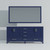 Lexora LVJ72DE310 Jacques 72 in. W Navy Blue Bath Vanity Cabinet, Cultured Marble Top, and 28 in. Mirror