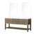 Lexora LVN72DR110 Norwalk 72 inch W Grey Oak Double Sink Vanity Cabinet, Carrara Marble Top, and 34 in Mirrors