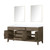 Lexora Laurel 72 inch W Grey Oak Double Sink Vanity Cabinet, Carrara Marble Top, and 34 in Mirrors