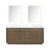 Lexora LVA72DR110 Abbey 72 inch W Grey Oak Double Sink Vanity Cabinet, Carrara Marble Top, and 34 in Mirrors