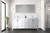Lexora Jacques 72 in. W White Bath Vanity Cabinet, Cultured Marble Top, and Faucet Set