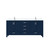 Lexora Jacques 72 in. W Navy Blue Double Sink Vanity Cabinet, White Quartz Top, and Faucet Set