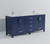 Lexora Jacques 72 in. W Navy Blue Double Sink Vanity Cabinet, White Quartz Top, and Faucet Set