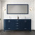 Lexora  LJ342272DEDSM70 Jacques 72 in. W x 22 in. D Navy Blue Double Bath Vanity, Carrara Marble Top, and 28 in. Mirror