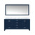 Lexora Jacques 72 in. W Navy Blue Double Sink Vanity Cabinet, Carrara Marble Top, and 28 in. Mirror