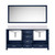 Lexora LJ342272DEDSM70 Jacques 72 in. W Navy Blue Double Sink Vanity Cabinet, Carrara Marble Top, and 28 in. Mirror
