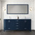 Lexora Jacques 72 in. W Navy Blue Double Sink Vanity Cabinet, Carrara Marble Top, and 28 in. Mirror