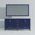 Lexora LJ342272DEDSM70 Jacques 72 in. W Navy Blue Double Sink Vanity Cabinet, Carrara Marble Top, and 28 in. Mirror