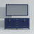 Lexora Jacques 72 in. W Navy Blue Double Sink Vanity Cabinet, Carrara Marble Top, and 28 in. Mirror