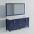 Lexora Jacques 72 in. W Navy Blue Double Sink Vanity Cabinet, Carrara Marble Top, and 28 in. Mirror