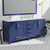 Lexora Jacques 72 in. W Navy Blue Double Sink Vanity Cabinet, Carrara Marble Top, and 28 in. Mirror