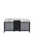 Lexora  LZ342272DLIS000 Zilara 72 in W x 22 in D Black and Grey Double Bath Vanity and Castle Grey Marble Top