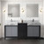 Lexora LZ342272DLIS000 Zilara 72 inch W Black and Grey Double Sink Vanity Cabinet and Castle Grey Marble Top