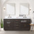 Lexora  LVA72DK101 Abbey 72 in W x 22 in D Brown Oak Double Bath Vanity, Carrara Marble Top, and Faucet Set