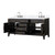 Lexora LVL72DJ101 Laurel 72 inch W Black Oak Double Sink Vanity Cabinet, Carrara Marble Top, and Faucet Set