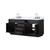 Lexora LVA72DJ101 Abbey 72 inch W Black Oak Double Sink Vanity Cabinet, Carrara Marble Top, and Faucet Set