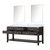 Lexora LVN72DK110 Norwalk 72 inch W Brown Oak Double Sink Vanity Cabinet, Carrara Marble Top, and 34 in Mirrors