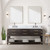 Lexora Norwalk 72 inch W Brown Oak Double Sink Vanity Cabinet, Carrara Marble Top, and 34 in Mirrors