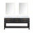 Lexora LVN72DJ110 Norwalk 72 inch W Black Oak Double Sink Vanity Cabinet, Carrara Marble Top, and 34 in Mirrors