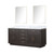 Lexora Abbey 72 inch W Brown Oak Double Sink Vanity Cabinet, Carrara Marble Top, and 34 in Mirrors