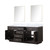 Lexora LVA72DK110 Abbey 72 inch W Brown Oak Double Sink Vanity Cabinet, Carrara Marble Top, and 34 in Mirrors