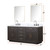Lexora Abbey 72 inch W Brown Oak Double Sink Vanity Cabinet, Carrara Marble Top, and 34 in Mirrors