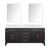 Lexora Laurel 72 inch W Black Oak Double Sink Vanity Cabinet, Carrara Marble Top, and 34 in Mirrors