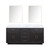 Lexora LVA72DJ110 Abbey 72 inch W Black Oak Double Sink Vanity Cabinet, Carrara Marble Top, and 34 in Mirrors