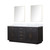 Lexora LVA72DJ110 Abbey 72 inch W Black Oak Double Sink Vanity Cabinet, Carrara Marble Top, and 34 in Mirrors