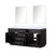 Lexora LVA72DJ110 Abbey 72 inch W Black Oak Double Sink Vanity Cabinet, Carrara Marble Top, and 34 in Mirrors