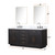 Lexora LVA72DJ110 Abbey 72 inch W Black Oak Double Sink Vanity Cabinet, Carrara Marble Top, and 34 in Mirrors