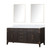 Lexora LVL72DK110 Laurel 72 inch W Brown Oak Double Sink Vanity Cabinet, Carrara Marble Top, and 34 in Mirrors