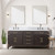 Lexora Laurel 72 inch W Brown Oak Double Sink Vanity Cabinet, Carrara Marble Top, and 34 in Mirrors