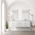 Lexora  LVC72DA111 Castor 72 in W x 22 in D White Double Bath Vanity, Carrara Marble Top, Faucet Set, and 34 in Mirrors