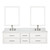 Lexora  LVC72DA111 Castor 72 in W x 22 in D White Double Bath Vanity, Carrara Marble Top, Faucet Set, and 34 in Mirrors