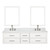 Lexora LVC72DA111 Castor 72 inch W White Double Sink Wall Hung Vanity Cabinet, Carrara Marble Top, Faucet Set, and 34 in Mirrors