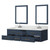Lexora Castor 72 inch W Blue Double Sink Wall Hung Vanity Cabinet, Carrara Marble Top, Faucet Set, and 34 in Mirrors