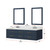 Lexora LVC72DE111 Castor 72 inch W Blue Double Sink Wall Hung Vanity Cabinet, Carrara Marble Top, Faucet Set, and 34 in Mirrors