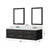 Lexora LVC72DL111 Castor 72 inch W Black Double Sink Wall Hung Vanity Cabinet, Carrara Marble Top, Faucet Set, and 34 in Mirrors