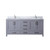 Lexora Jacques 72 in. W Dark Grey Double Sink Vanity Cabinet, Carrara Marble Top, and Faucet Set
