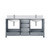 Lexora LVJ72DB101 Jacques 72 in. W Dark Grey Double Sink Vanity Cabinet, Carrara Marble Top, and Faucet Set