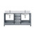 Lexora Jacques 72 in. W Dark Grey Double Sink Vanity Cabinet, Carrara Marble Top, and Faucet Set