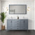 Lexora Jacques 72 in. W Dark Grey Double Sink Vanity Cabinet, Carrara Marble Top, and Faucet Set