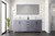 Lexora Jacques 72 in. W Dark Grey Double Sink Vanity Cabinet, Carrara Marble Top, and Faucet Set