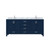Lexora Jacques 72 in. W Navy Blue Double Sink Vanity Cabinet, Carrara Marble Top, and Faucet Set