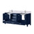 Lexora Jacques 72 in. W Navy Blue Double Sink Vanity Cabinet, Carrara Marble Top, and Faucet Set