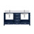Lexora Jacques 72 in. W Navy Blue Double Sink Vanity Cabinet, Carrara Marble Top, and Faucet Set