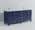 Lexora Jacques 72 in. W Navy Blue Double Sink Vanity Cabinet, Carrara Marble Top, and Faucet Set