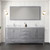 Lexora LVJ72DD101 Jacques 72 in. W Distressed Grey Double Sink Vanity Cabinet, Carrara Marble Top, and Faucet Set
